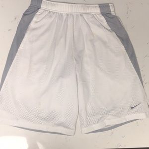 White/Grey Nike at the knee gym shorts
